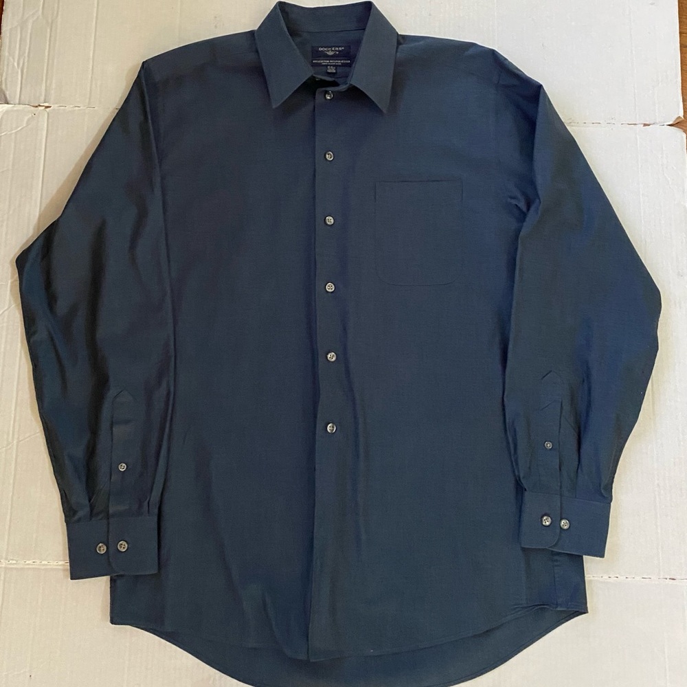 Dockers Men Size 15-151/2 34/35 Long Sleeve Button-up  Dress Shirt